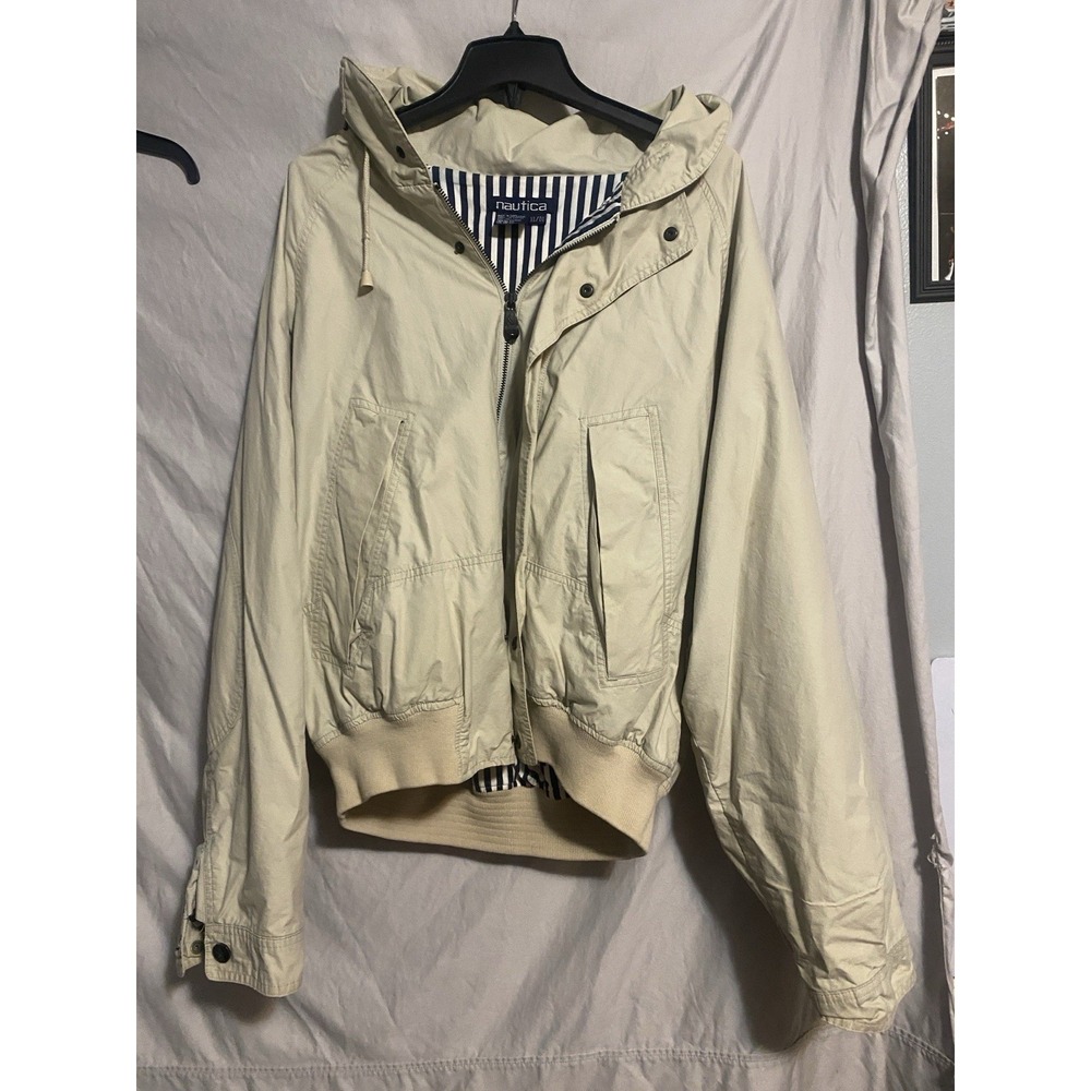 Vintage 90s Nautica Windbreaker Jacket XL Hidden Hood